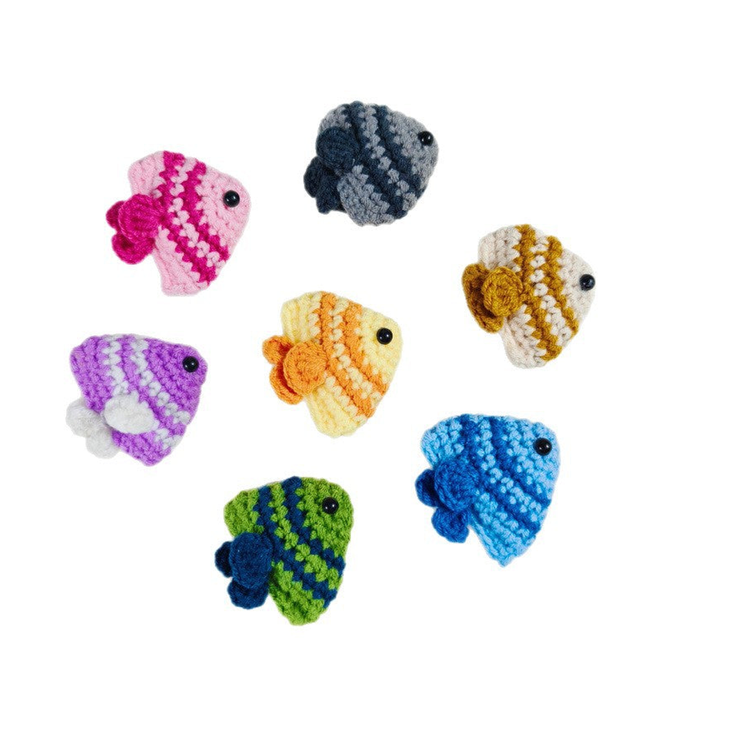 objella crocheted colorful fish hanging ornament complete product display