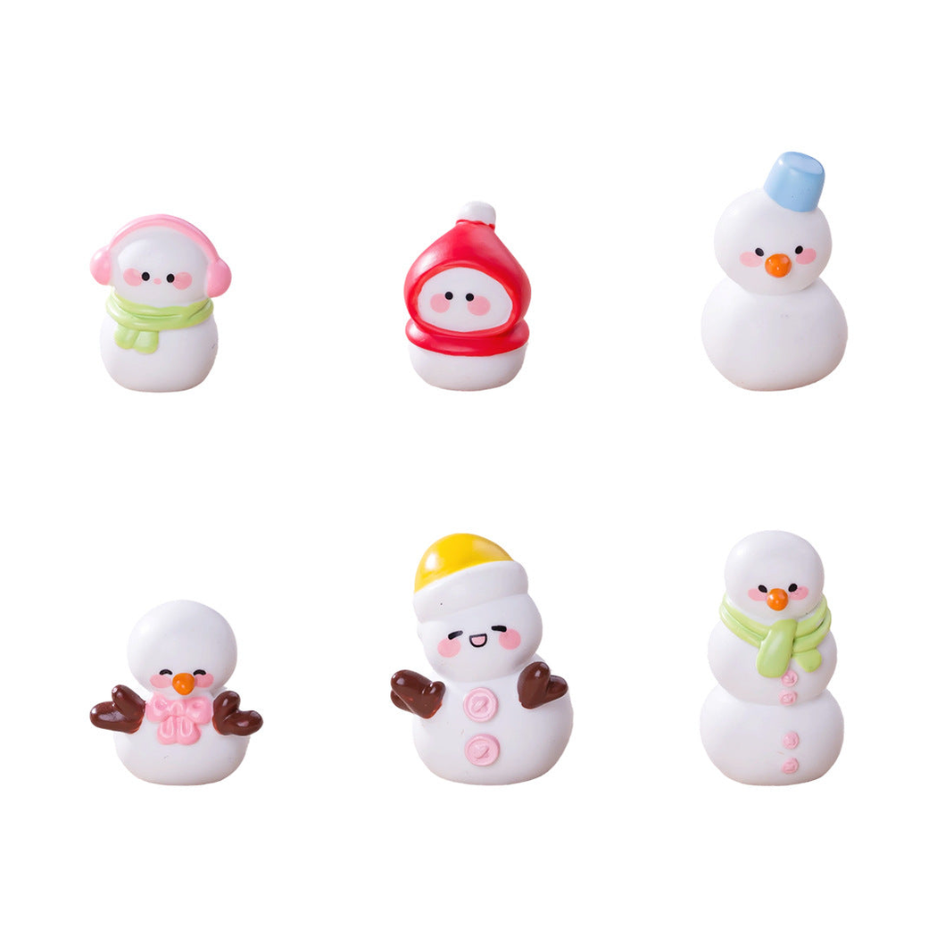 objella winter six style snowman figurine complete product display