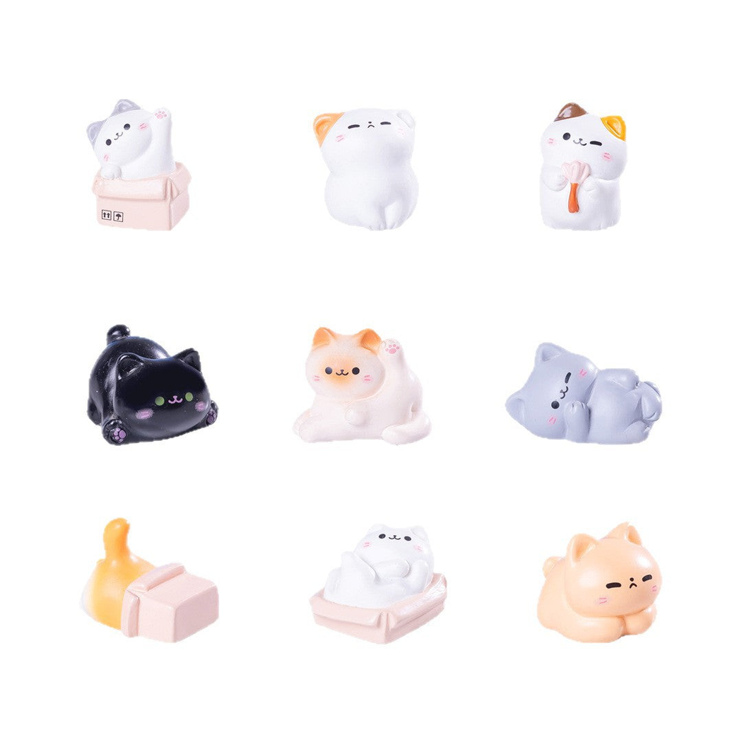 objella cartoon nine style cat figurine complete product display