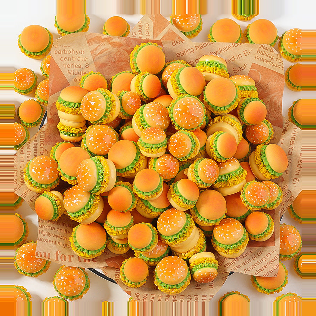objella burger four style food miniature complete product display