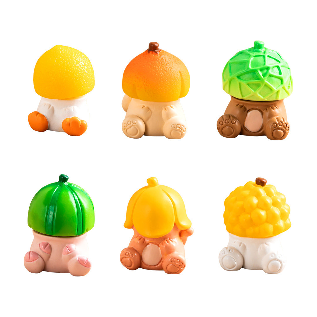 objella fruit hat six animal figurine complete product display