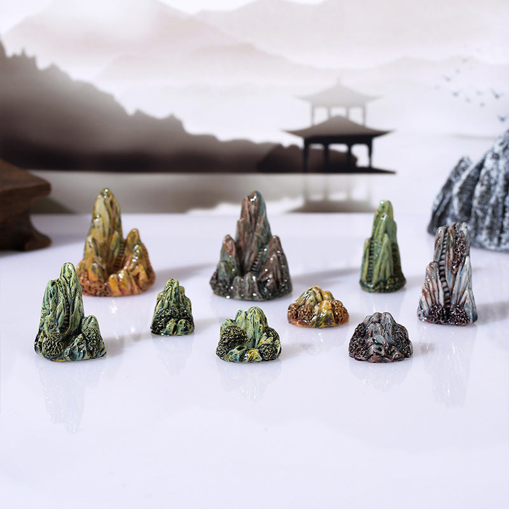 objella - colorful faux rock aquarium miniature staged product scene