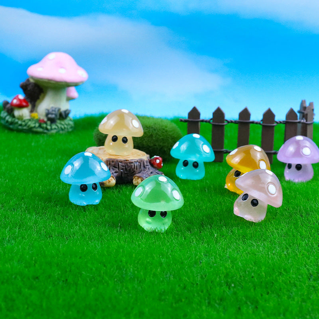 objella - glow five-dot mushroom figurine staged product scene
