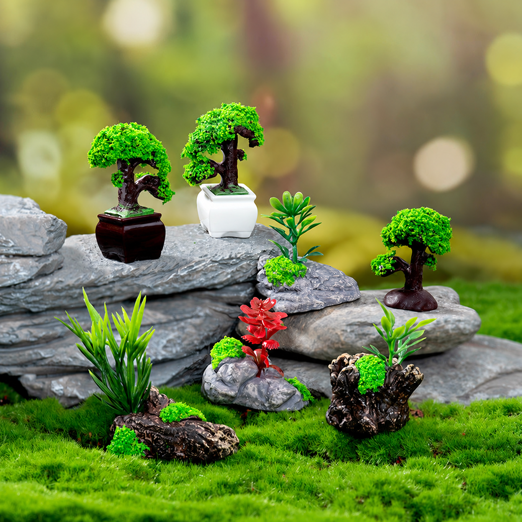 objella - potted pine seven-style miniature staged product scene