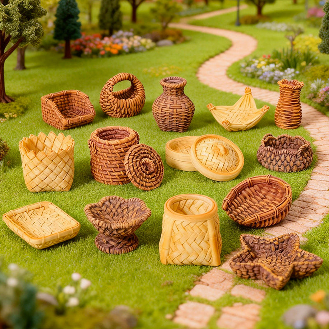 objella - woven basket eighteen-style miniature staged product scene