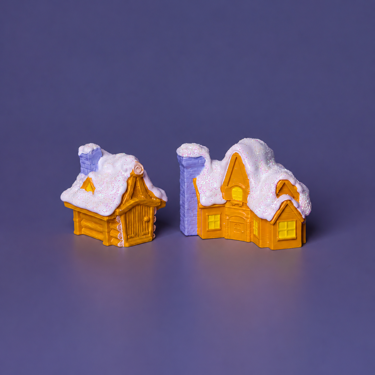 Objella Snowy European Villa Miniature complete group scene
