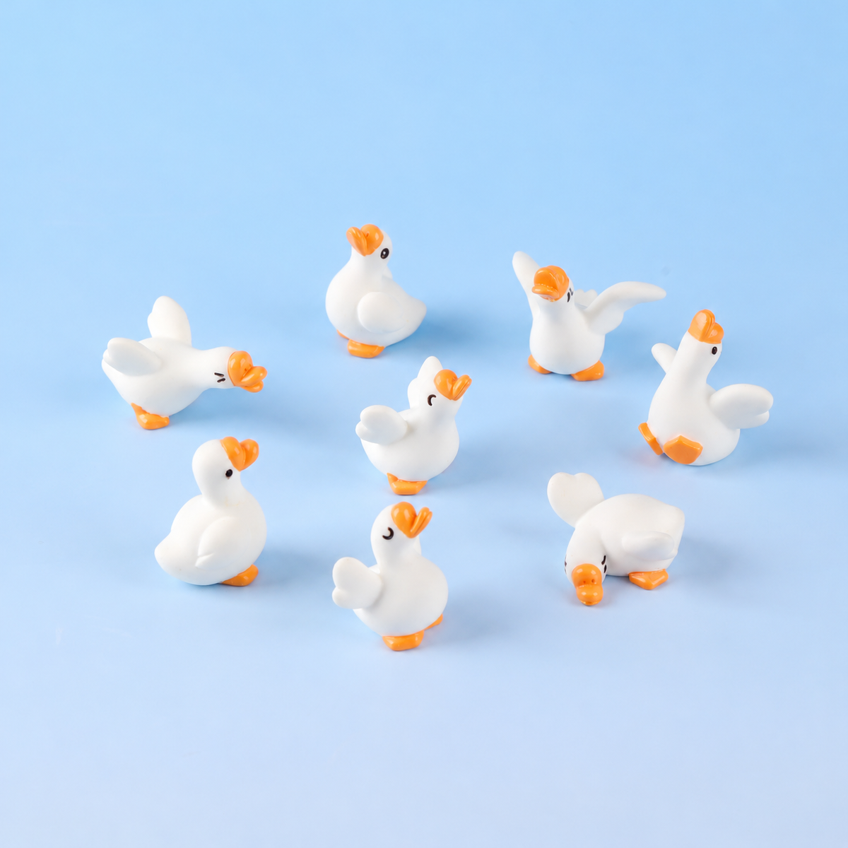 Objella White Goose Eight-Expression Figurine complete group scene