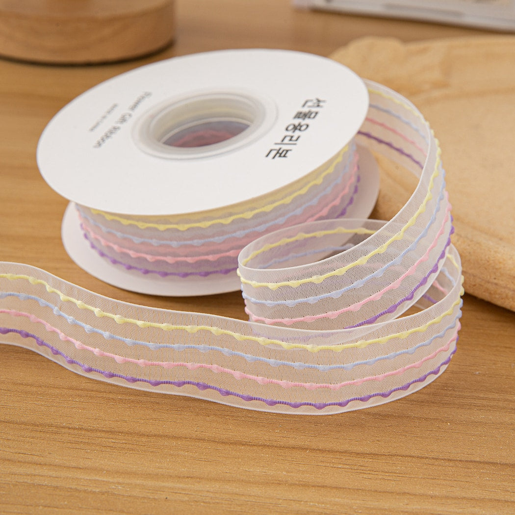 Rivora - DIY Bubble Stripe Sheer Decorative Ribbon