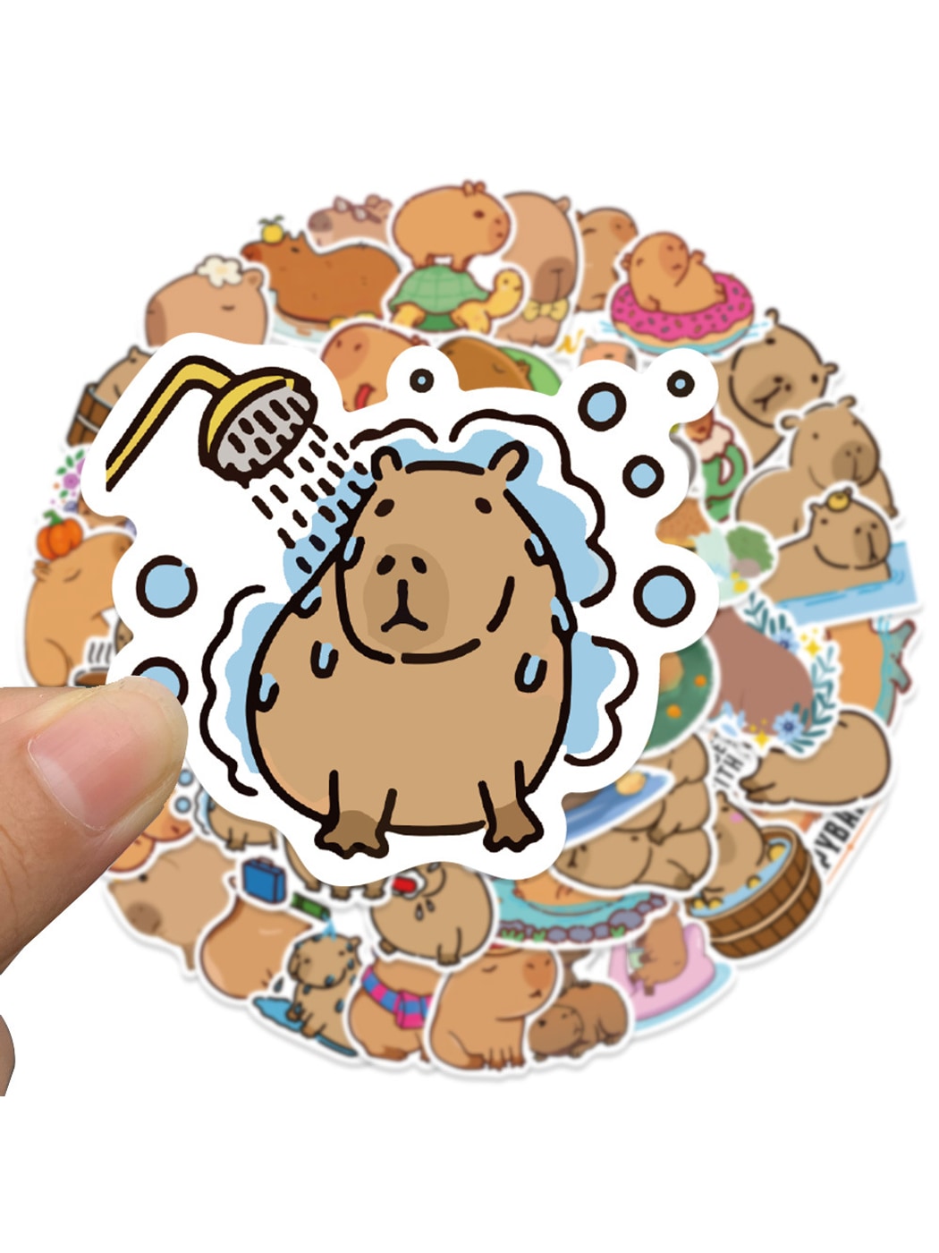Lunira - 50 Cute Capybara Cartoon Doodle Stickers pack Oria & Co