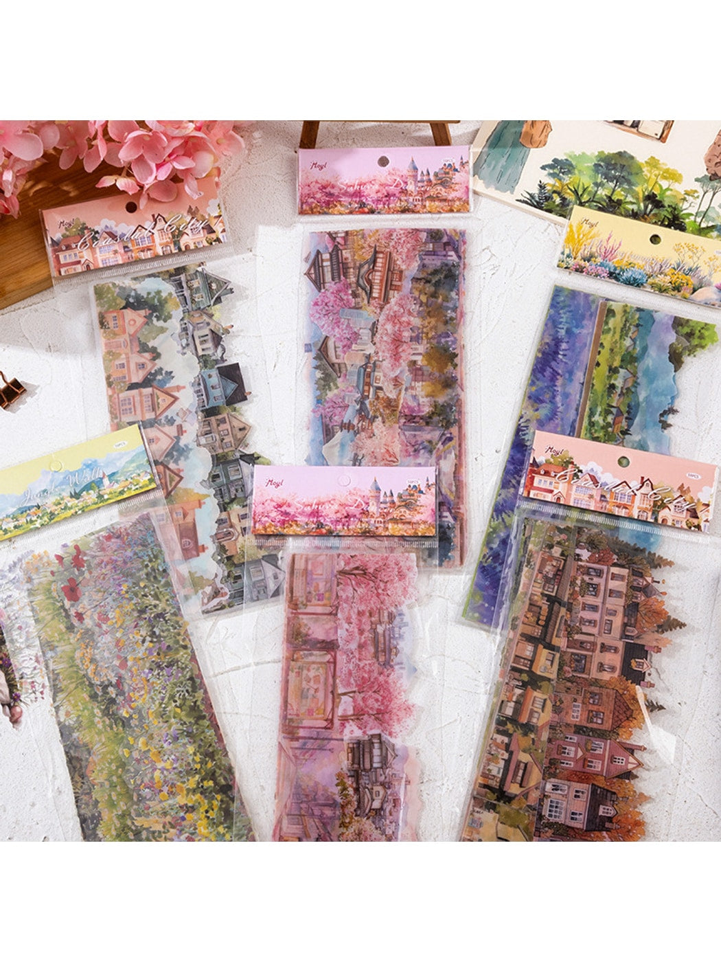 Lunira - Watercolor Floral Jungle PET Journal Stickers Pack Oria & Co