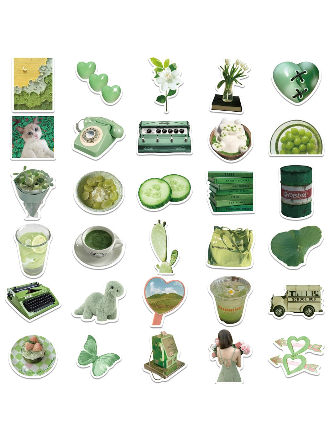 Lunira - Paper PVC Fresh Style Decorative Stickers pack Oria & Co