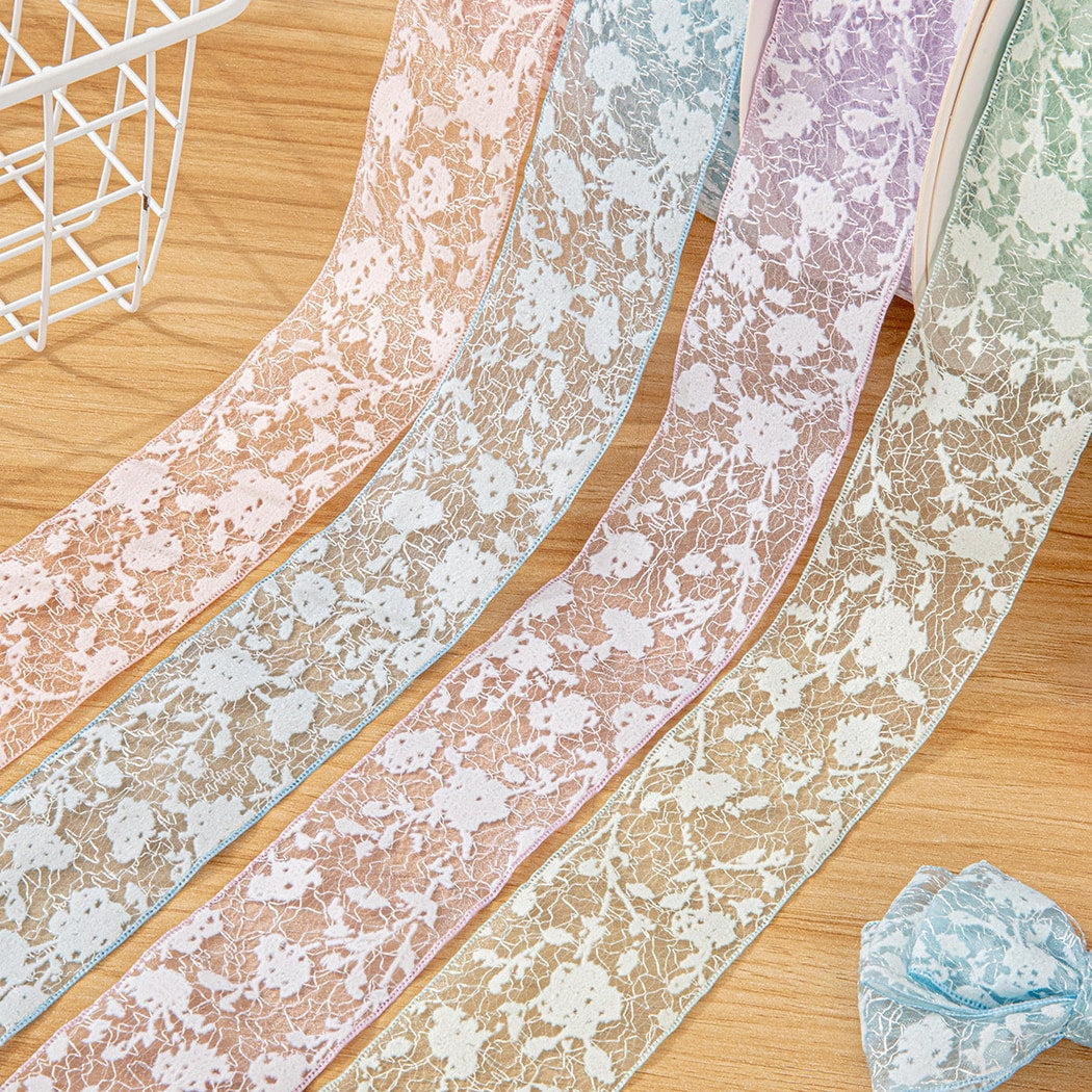 Rivora - DIY Polyester Sheer Lace Ribbon Trim