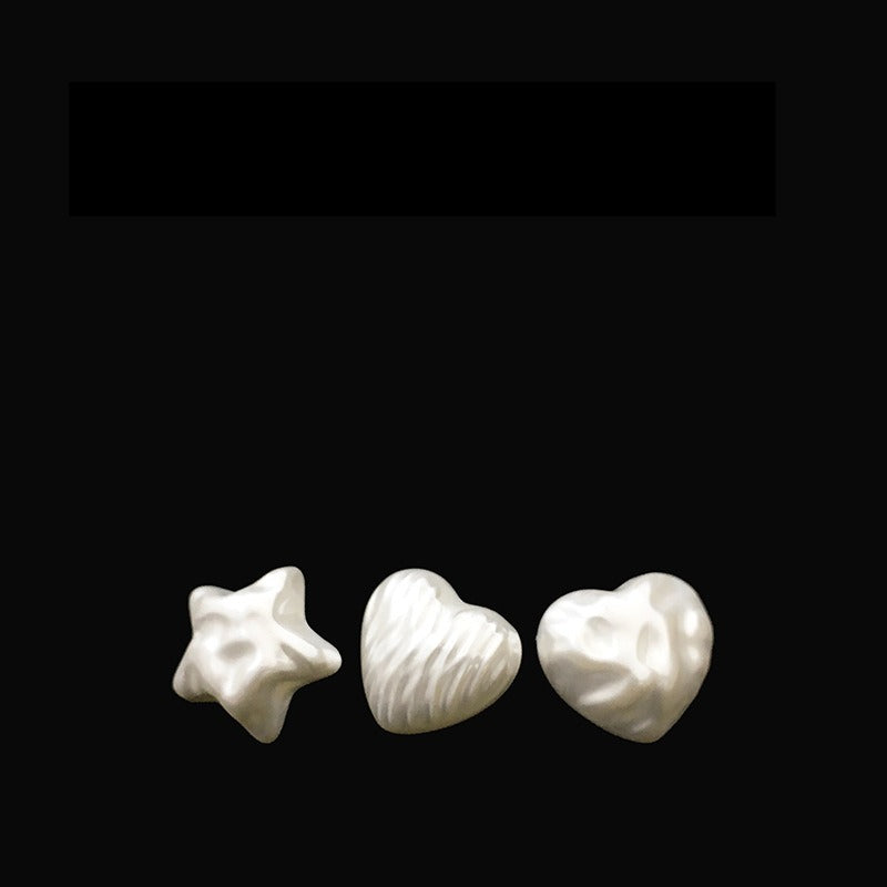 白色异形珍珠桃心毛衣扣子纽扣高级感五角星高端羊绒衫外套钮扣
