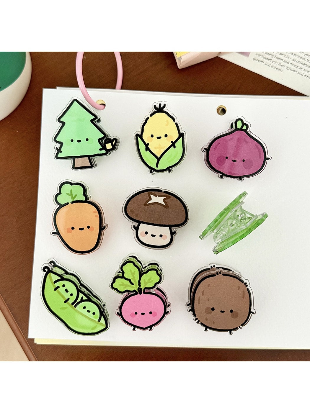 Clemi - Acrylic Vegetable and Fruit Cartoon Planner Clip Oria & Co