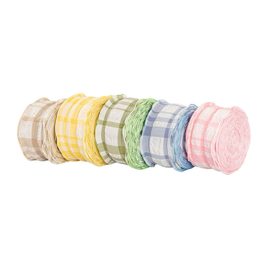 Rivora - DIY Ruffled Check Pleated Polyester Ribbon