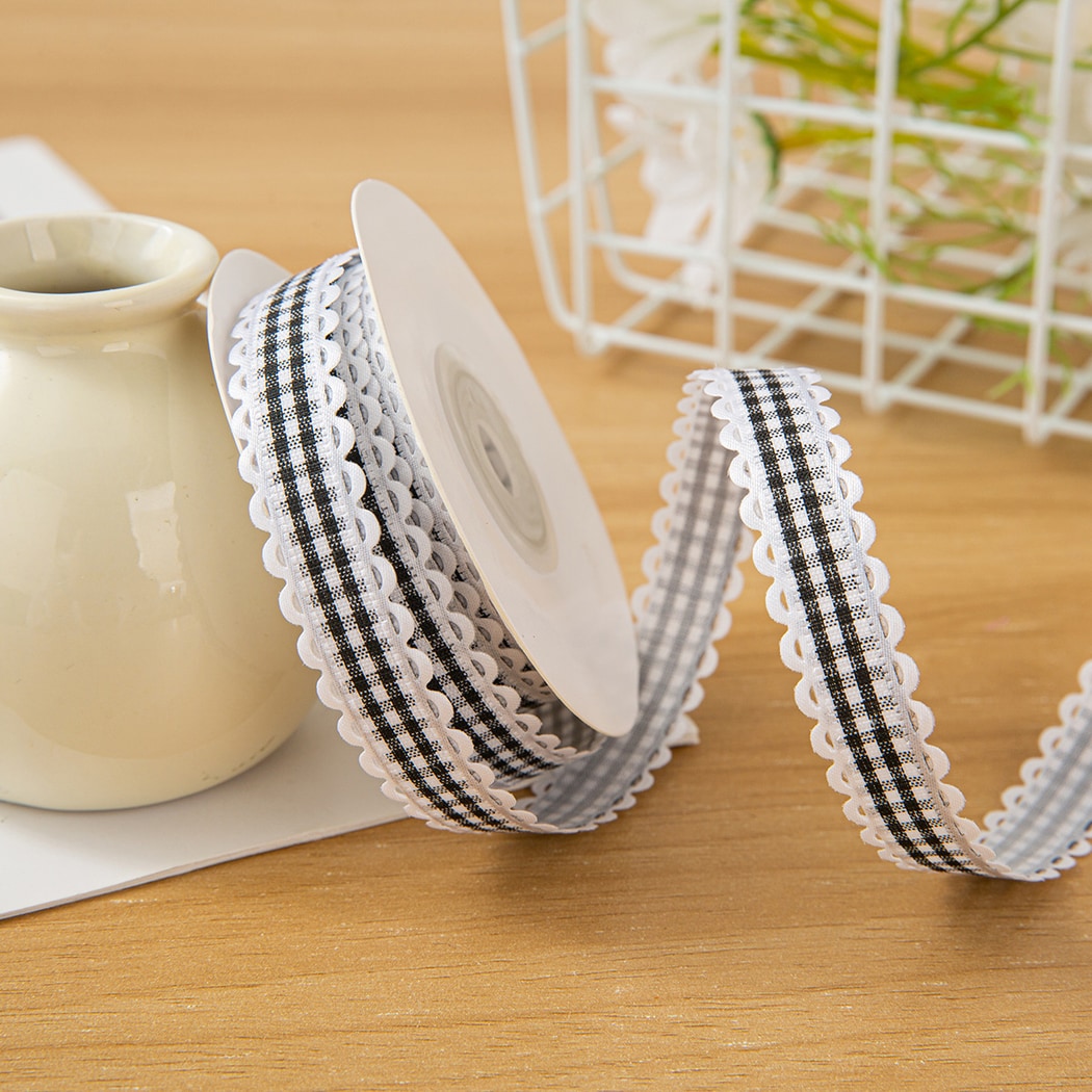 Rivora - DIY Wavy Edge Plaid Accent Ribbon