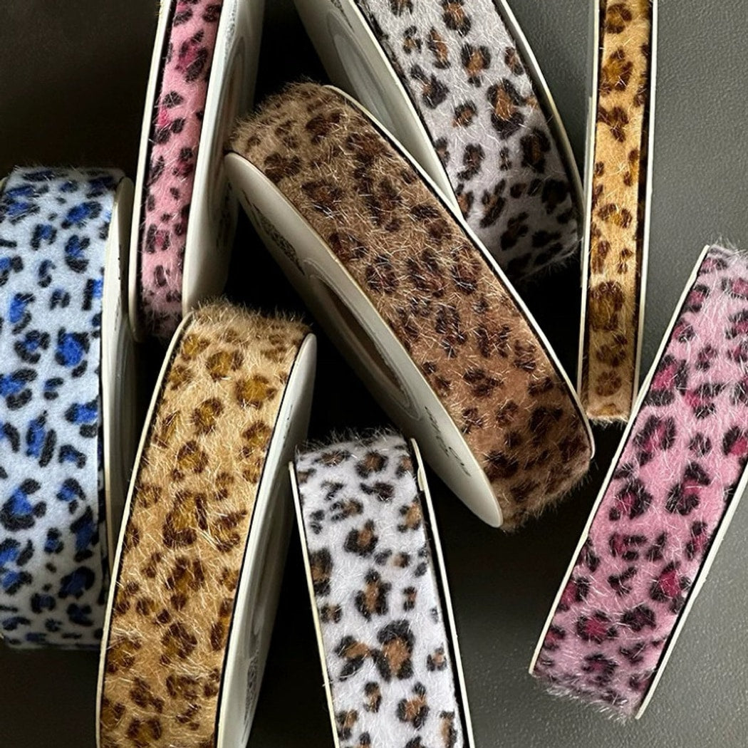 Rivora - DIY Leopard Print Plush Decorative Trim Ribbon