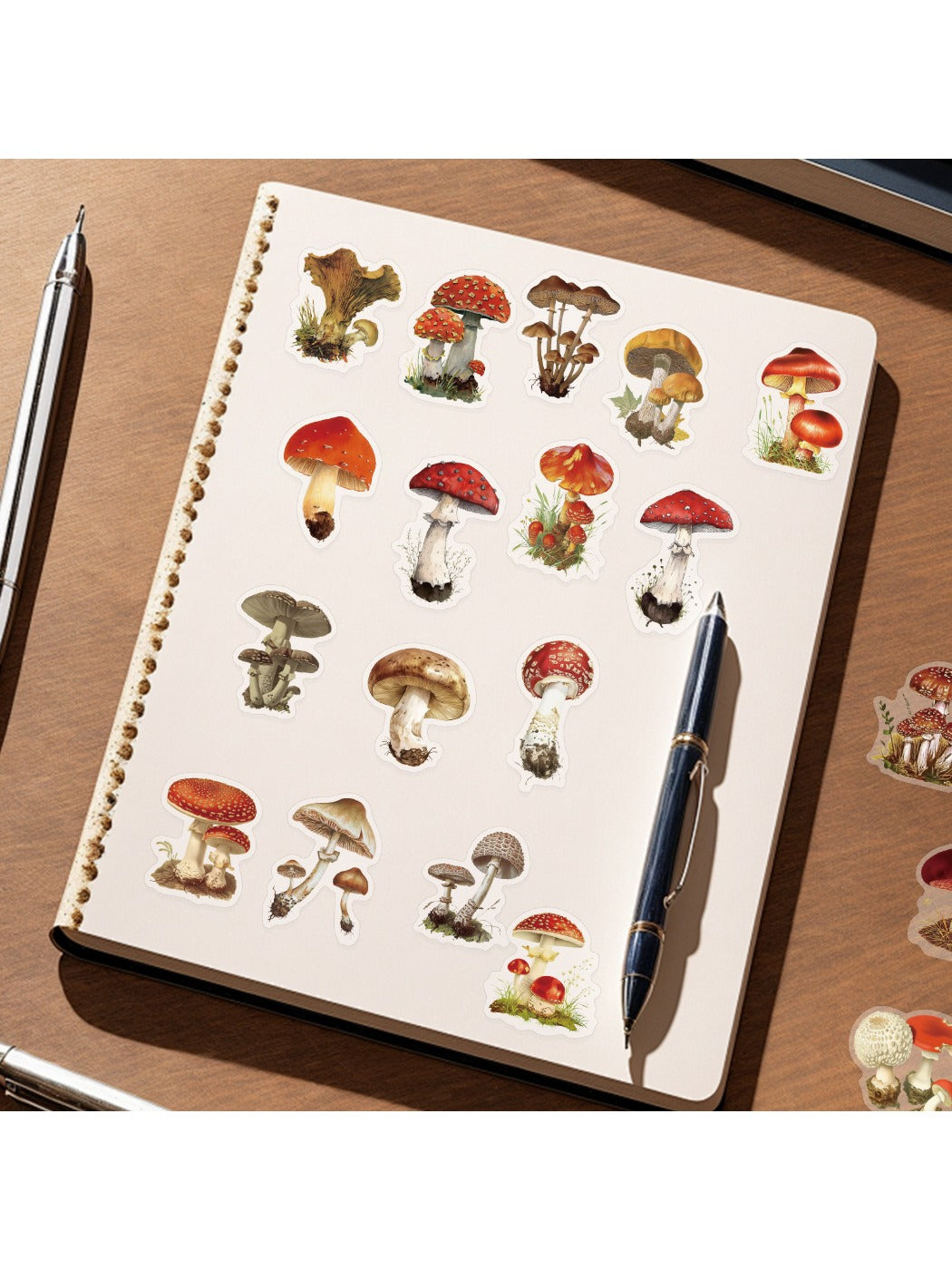 Cute cartoon mushroom sticker with yellow cap and smiling face