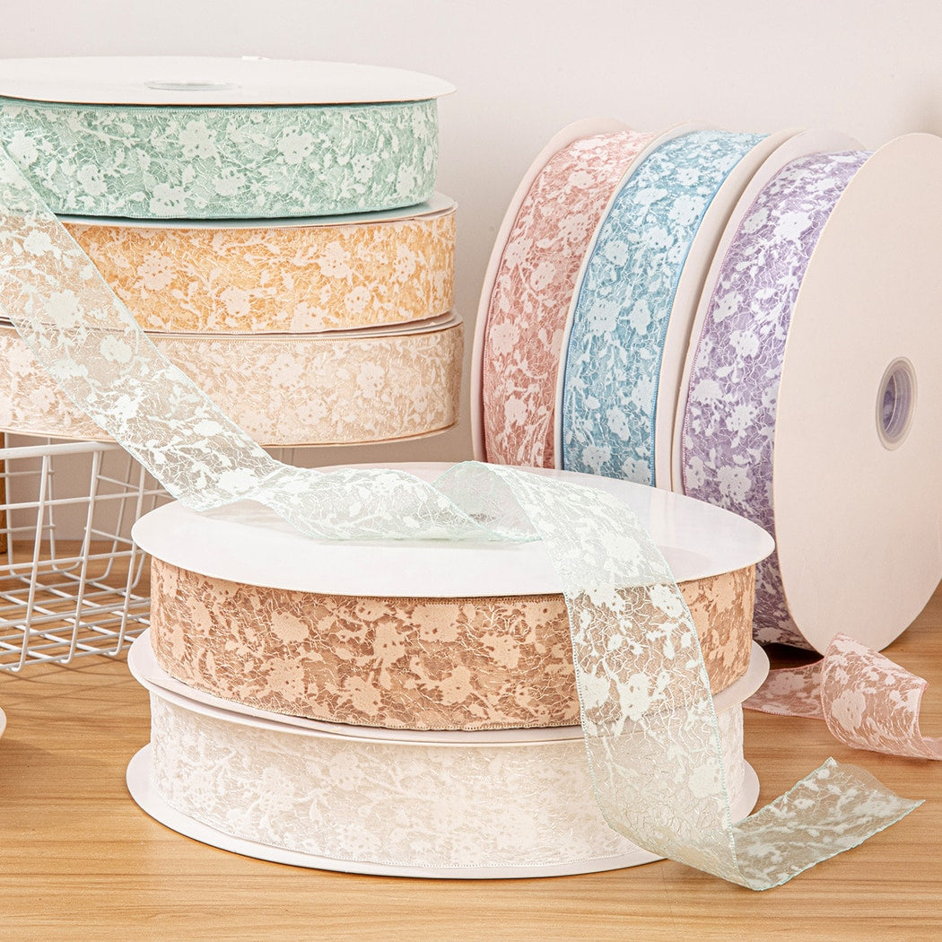 Rivora - DIY Polyester Sheer Lace Ribbon Trim