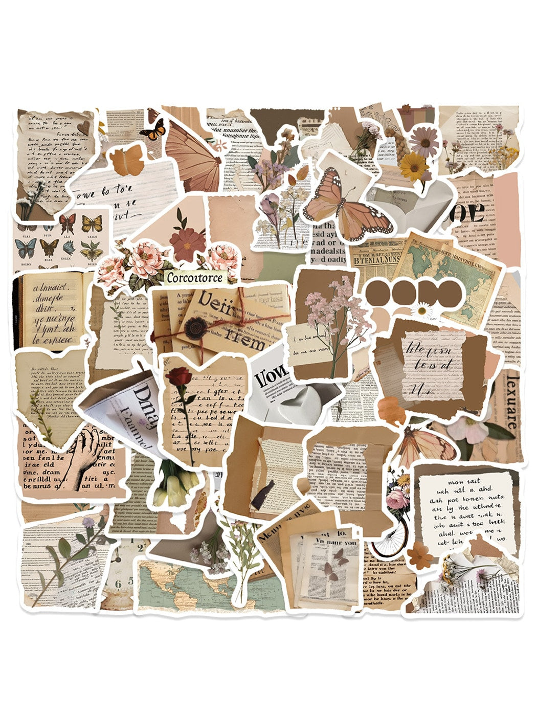 Lunira - Vintage Style Printed Decorative Stickers Pack Oria & Co