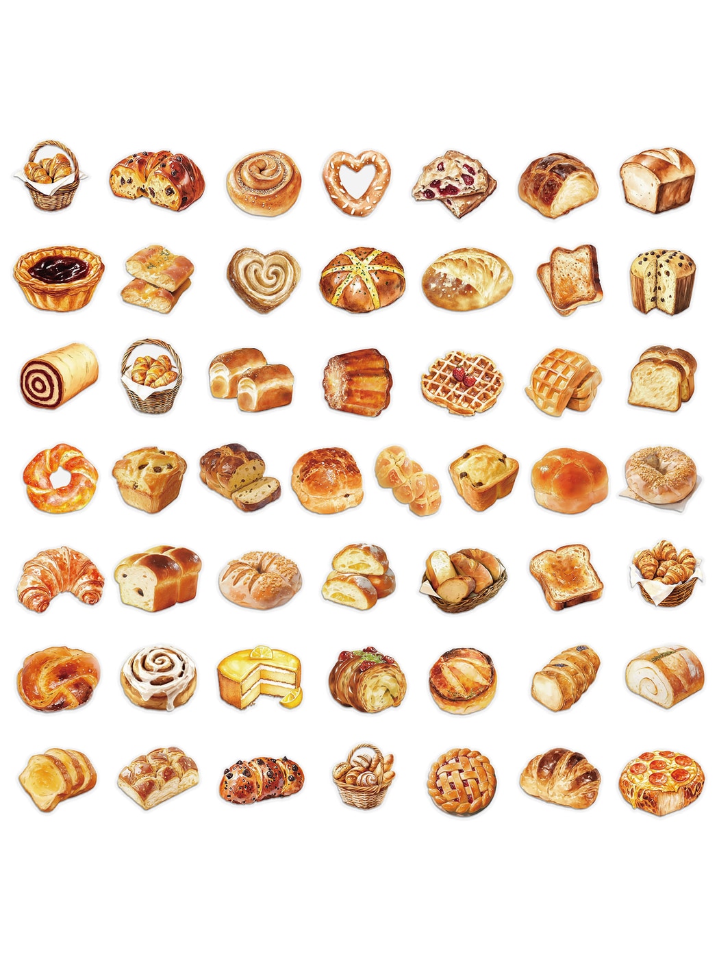 Lunira - 50 Pcs Cartoon Bread Baking Stickers Pack Oria & Co