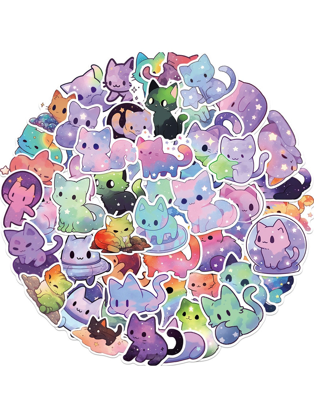 Lunira - Cute Cat Starry Sky Doodle Stickers Pack Oria & Co