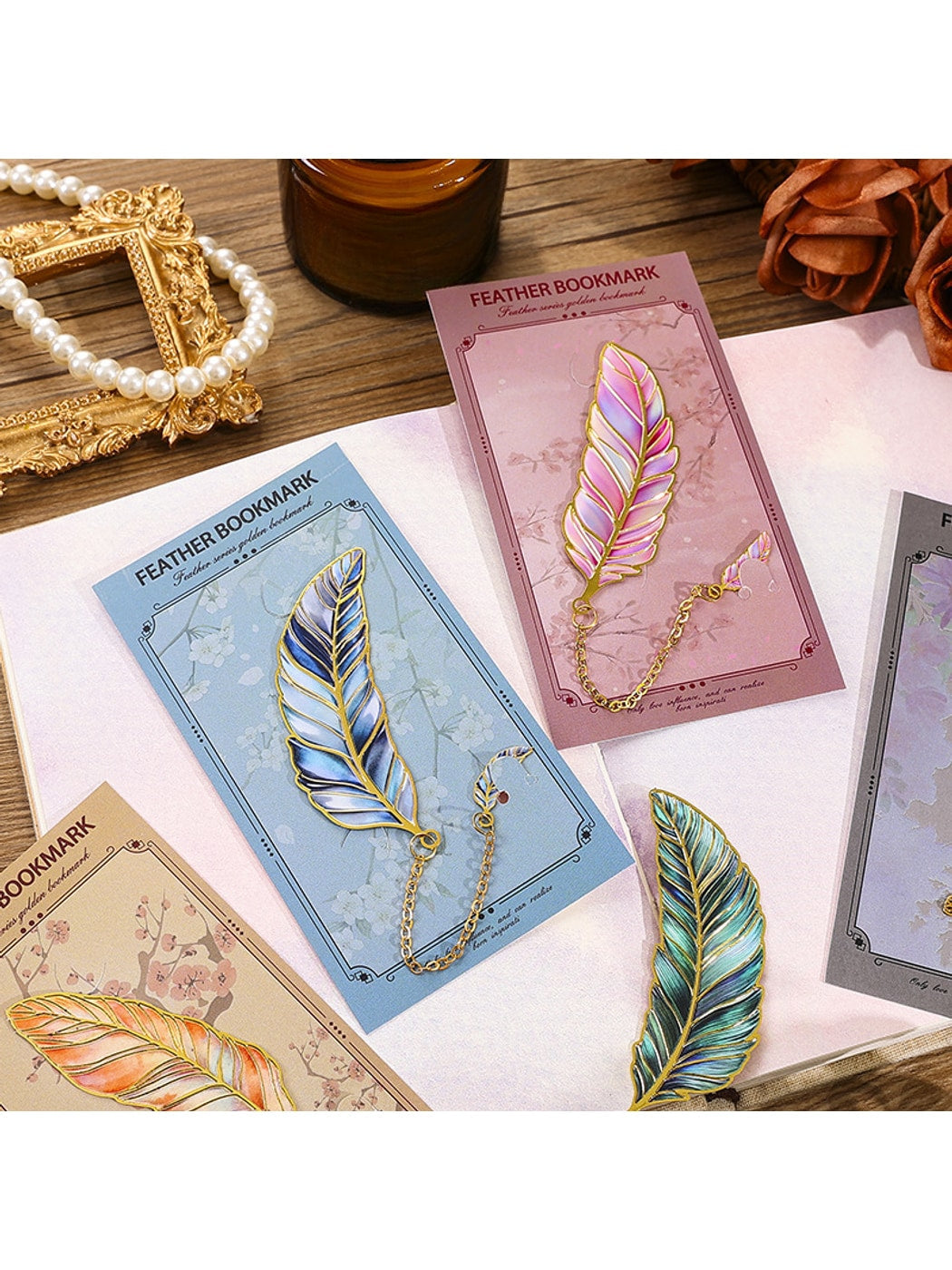 Novellea - Ornate Feather Shaped Classic Metal Bookmark Oria & Co