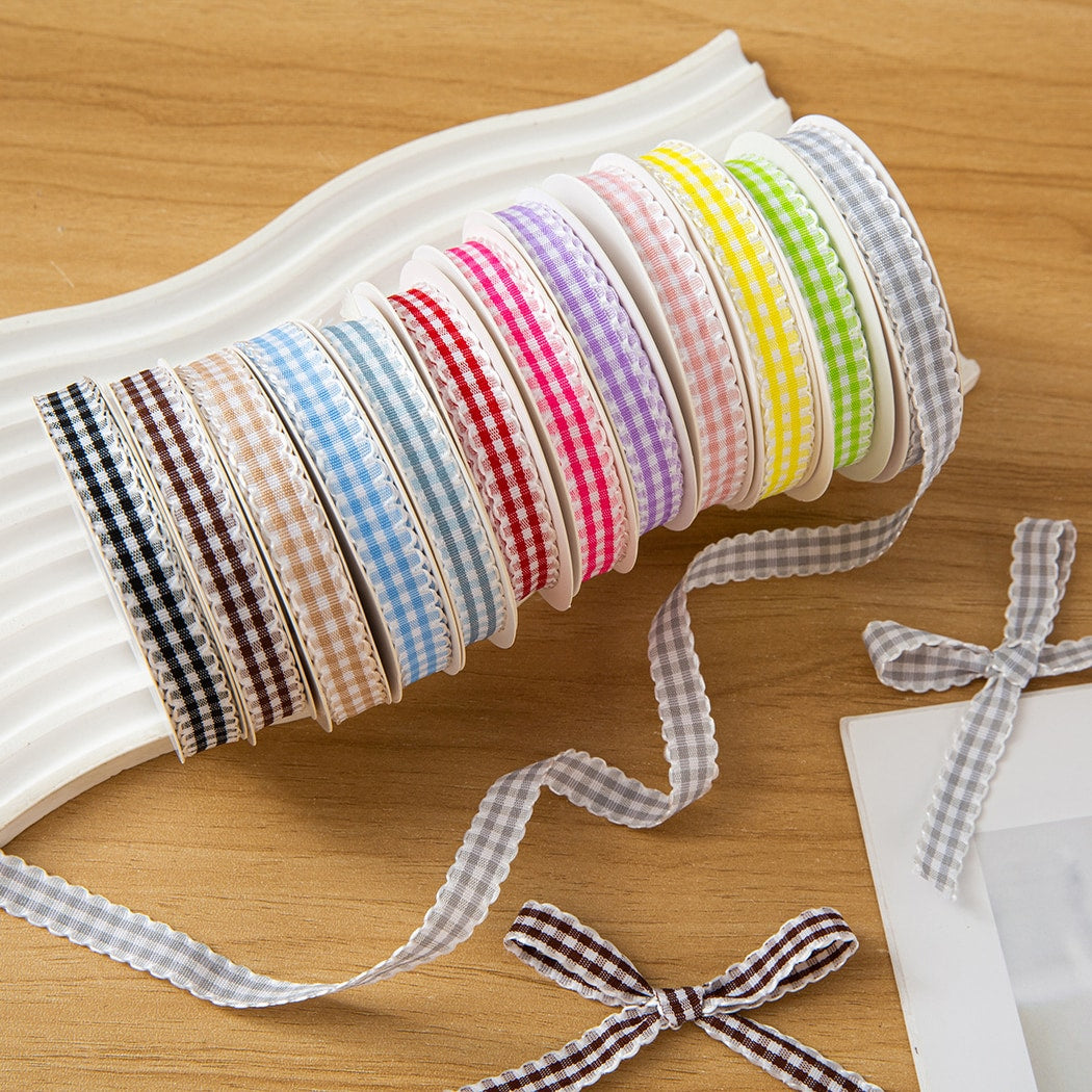 Rivora - DIY Plaid Wave Edge Decorative Trim Ribbon