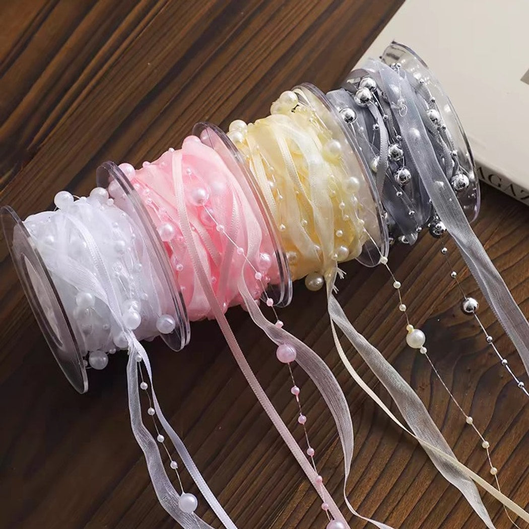 Rivora - DIY Beaded Tulle Style Decorative Ribbon