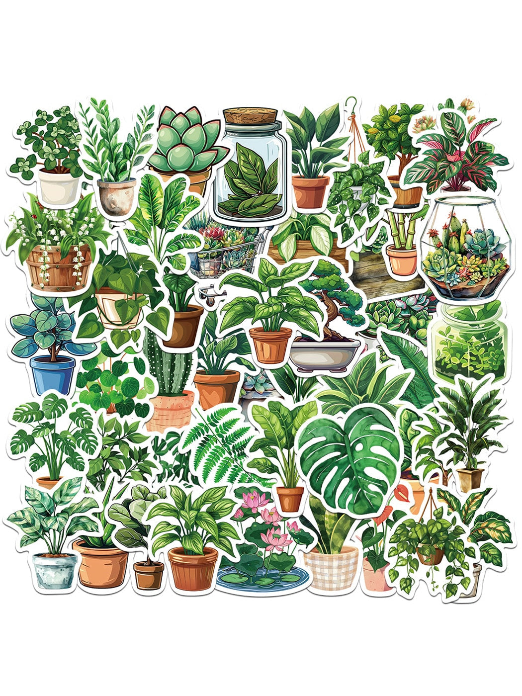 Lunira - Cute Botanical Printed Adhesive Stickers Pack Oria & Co