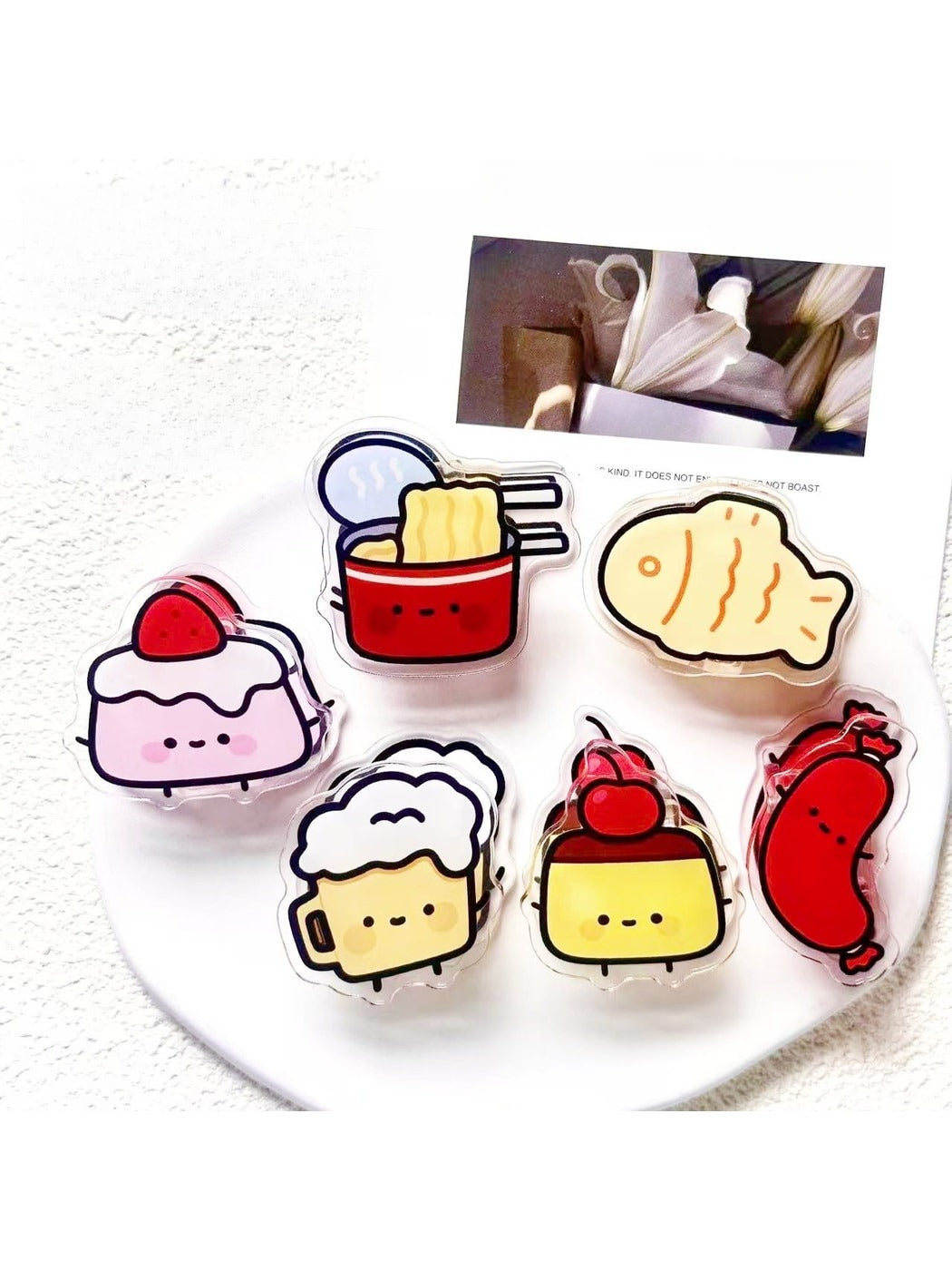 Clemi - Cute Acrylic Food Motif Double-Sided Planner Clip Oria & Co