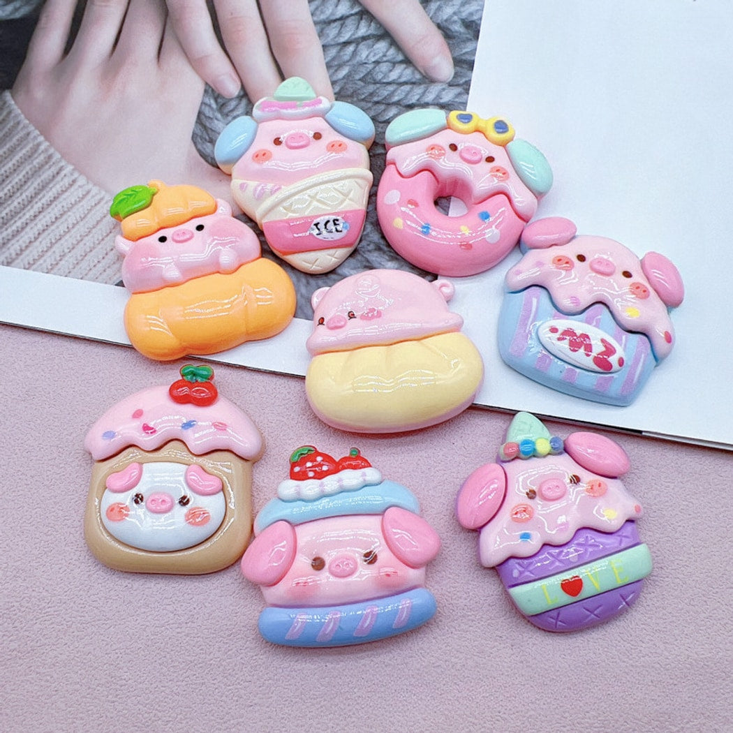 Chivy - Plastic DIY Cartoon Pig Dessert Theme Accessory