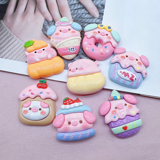 Chivy - Plastic DIY Cartoon Pig Dessert Theme Accessory
