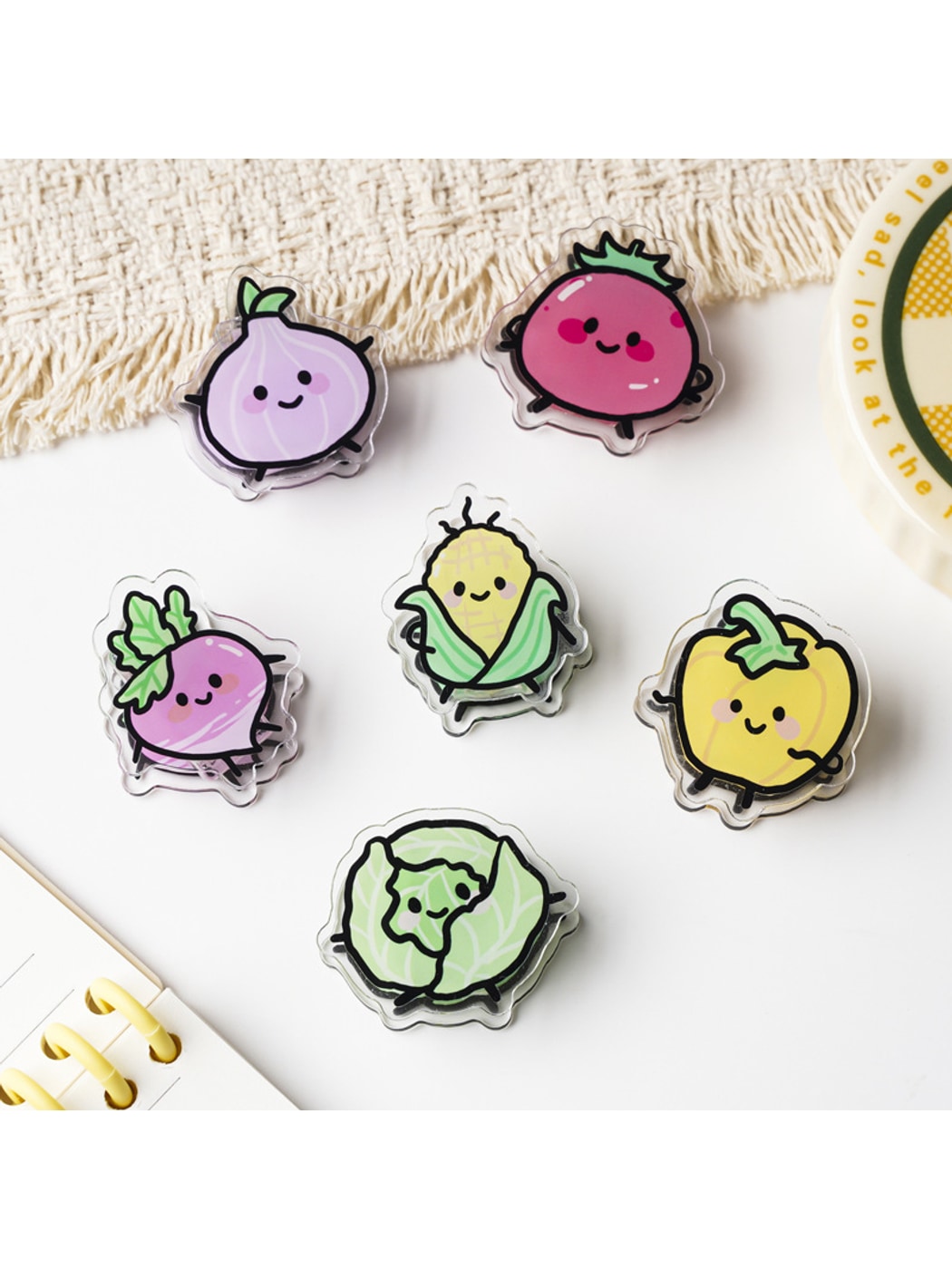 Clemi - Cute Acrylic Vegetable Pattern File Planner Clip Oria & Co