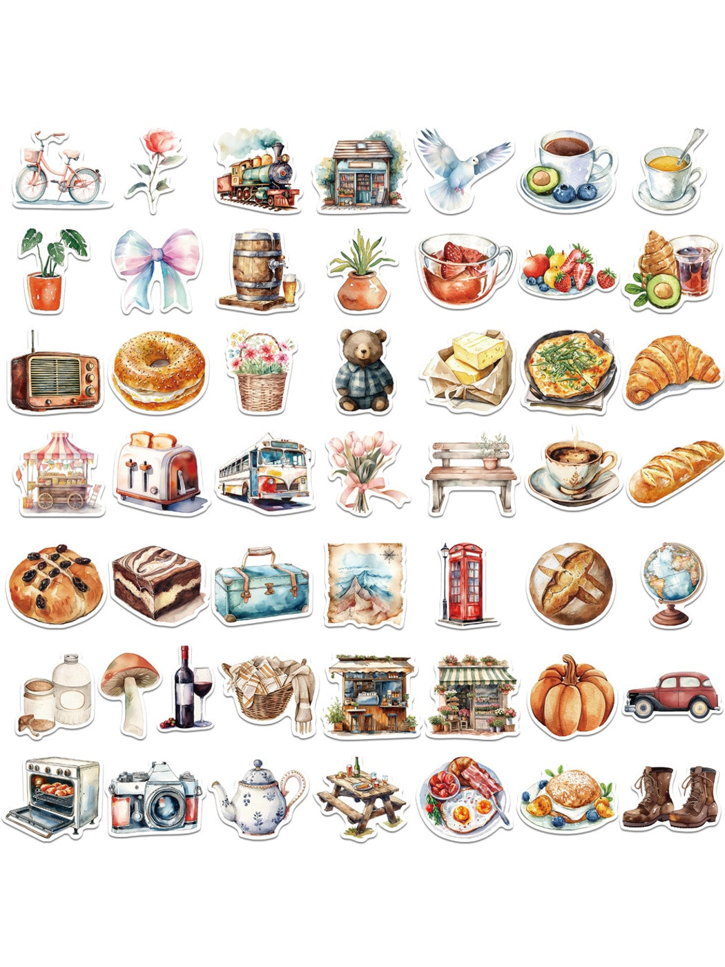 Lunira - 50 Sheet Cute Soft Style Stickers Pack Oria & Co