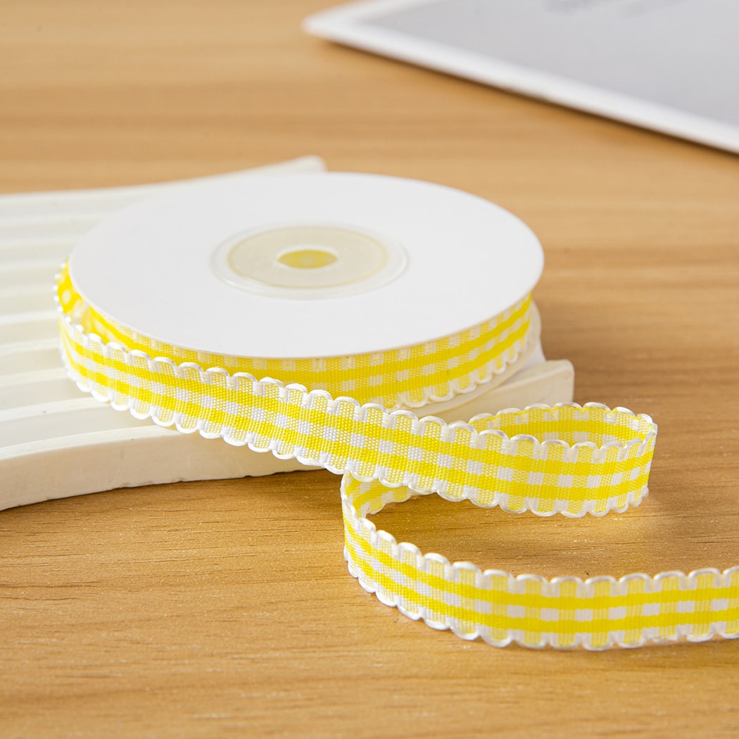 Rivora - DIY Plaid Wave Edge Decorative Trim Ribbon