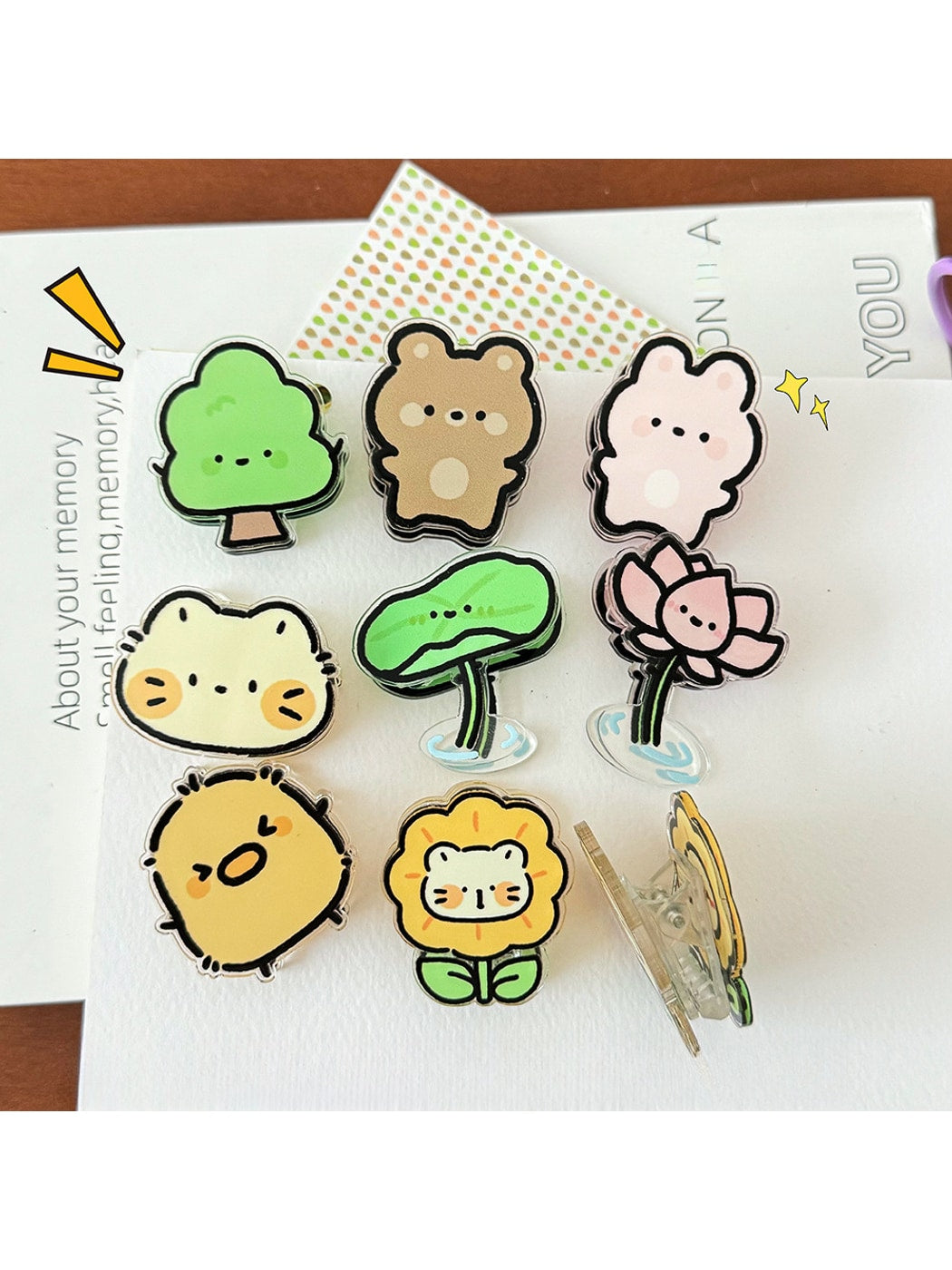 Clemi - Cute Acrylic Plant and Animal Planner Clip Oria & Co