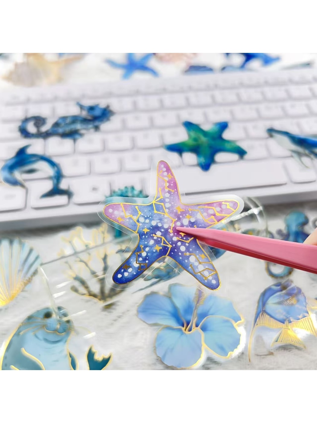 Lunira - Dolphin Whale Starfish Decorative Stickers pack Oria & Co