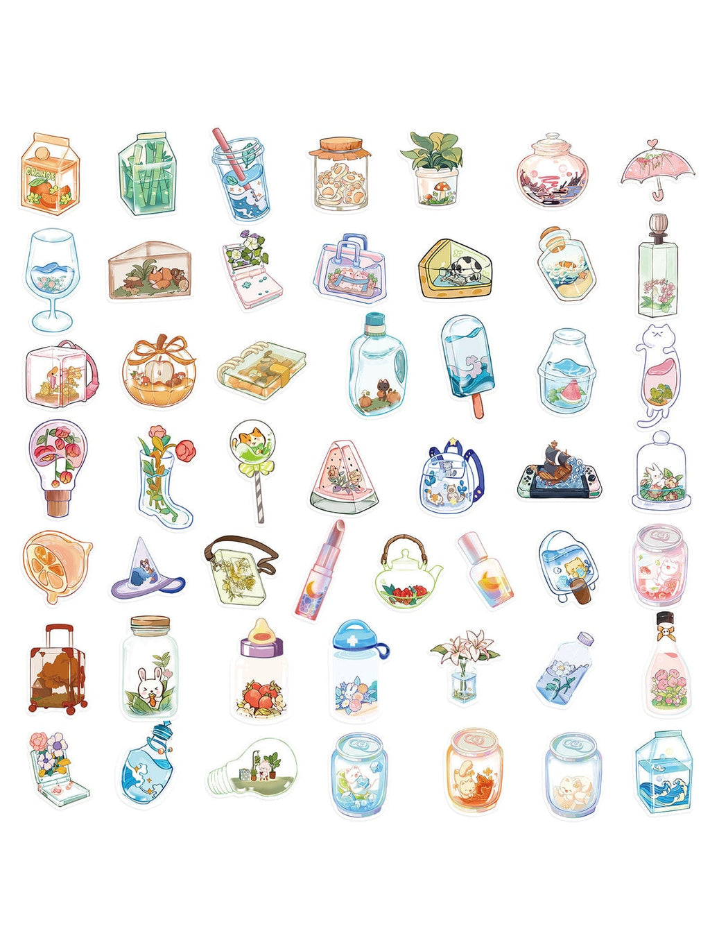 Lunira - Transparent Illustrated Object Design Stickers pack Oria & Co
