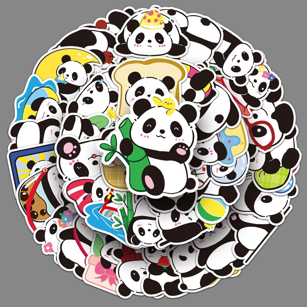 Lunira - Panda Cartoon 50-Piece Sticker Pack