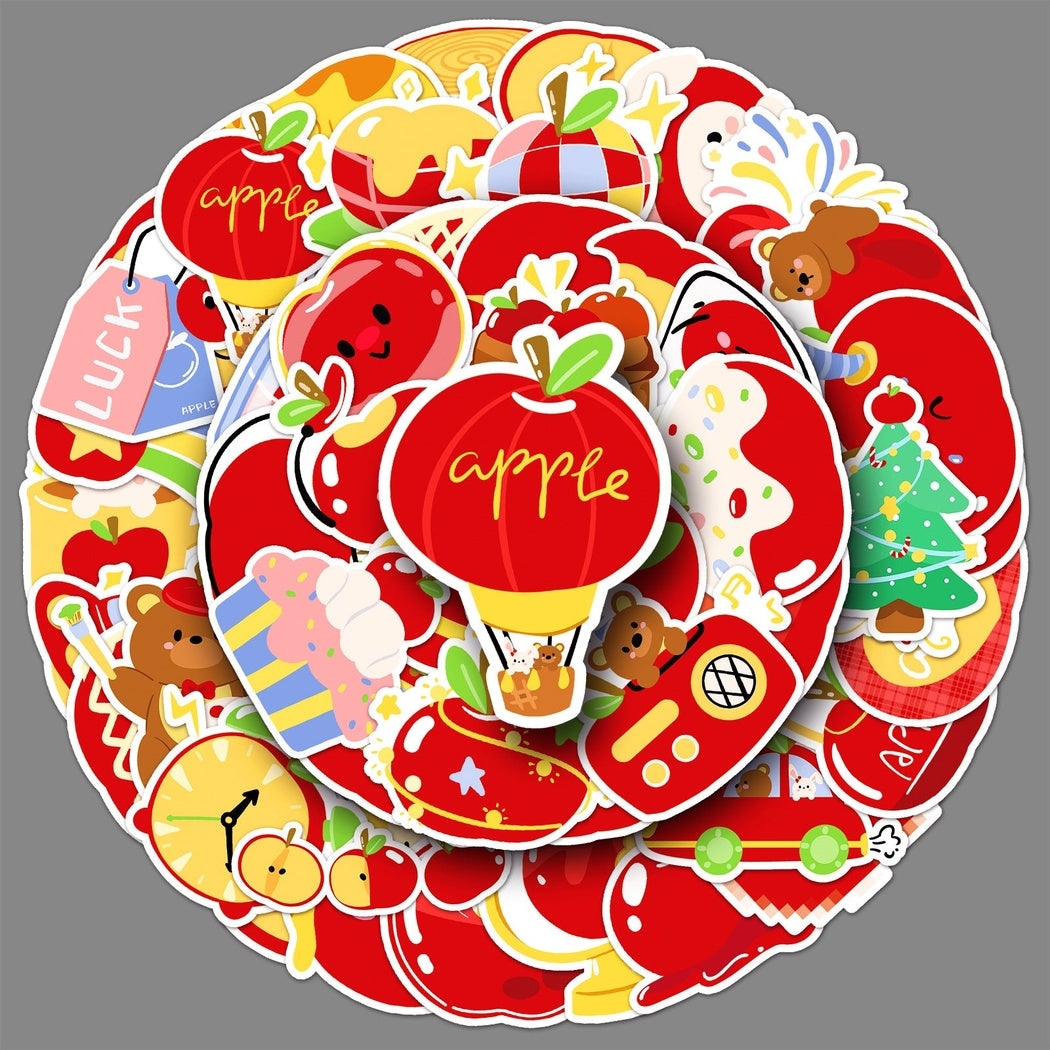Lunira - Apple Cartoon 50-Piece Sticker Pack
