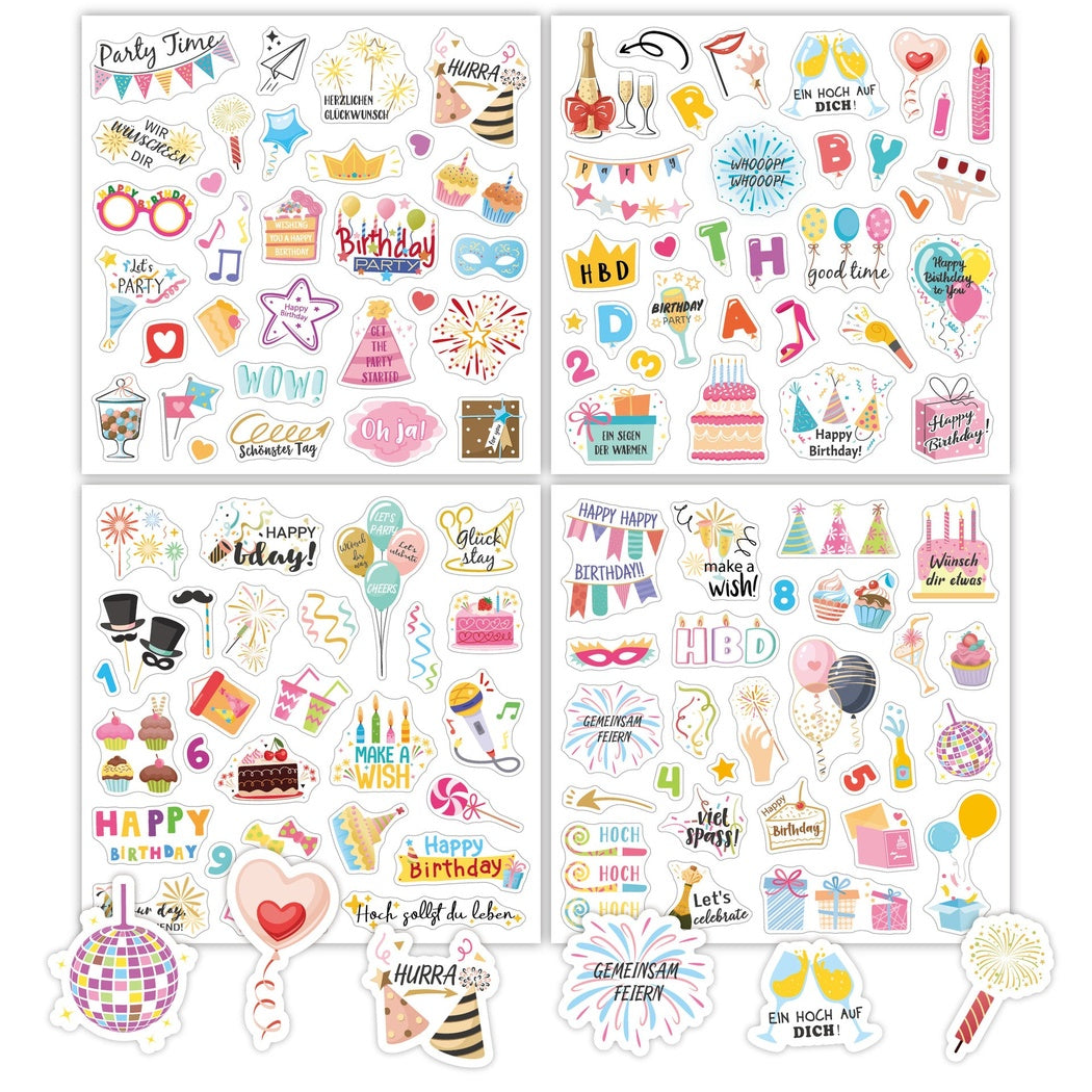 Lunira - Birthday Cartoon 117-Piece Sticker Pack