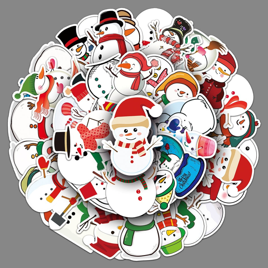 Lunira - Christmas Snowman Doodle 50-Piece Sticker Pack