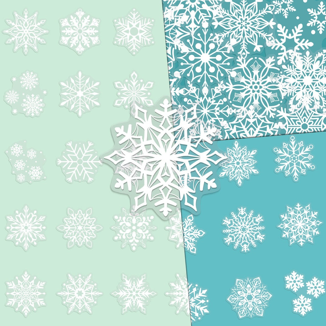 Lunira - Christmas Window Snowflake 50-Piece Sticker Pack