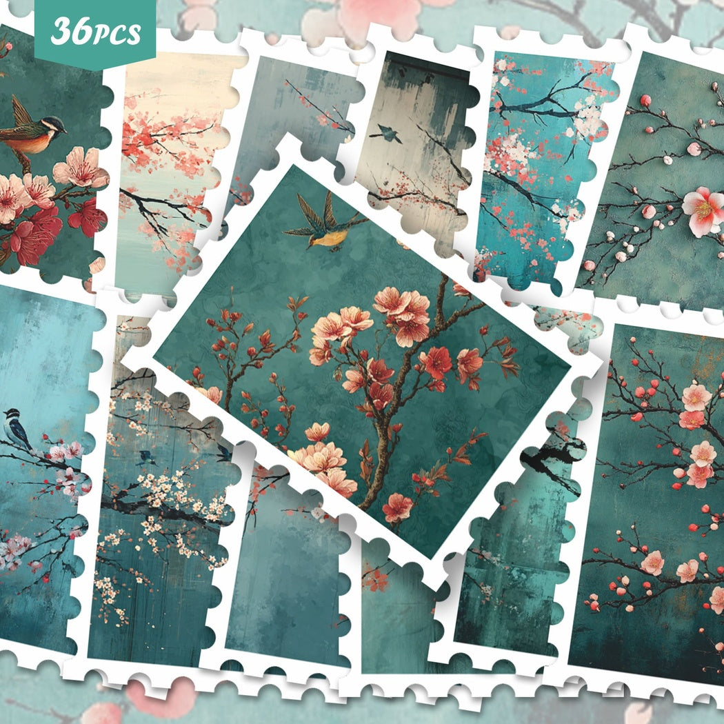 Lunira - Plum Blossom Bird 36-Piece Sticker Pack