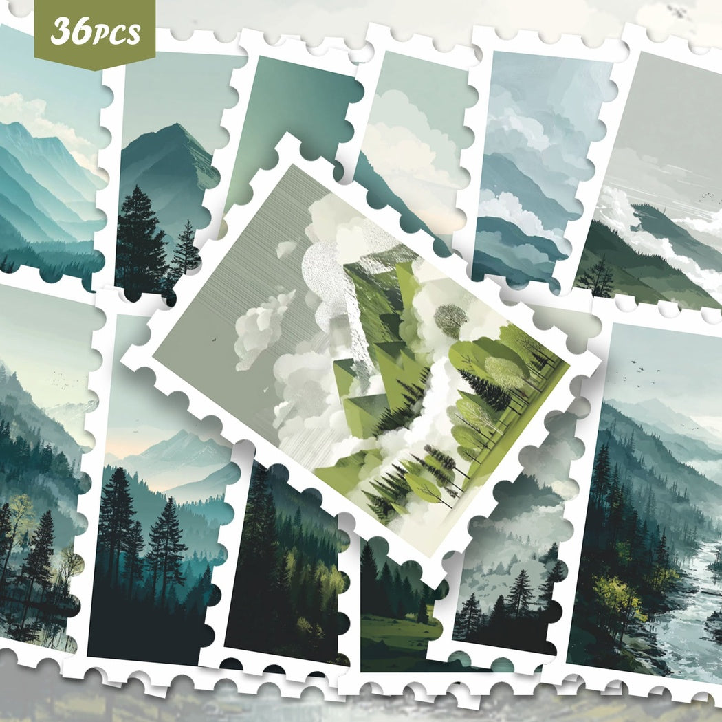 Lunira - Landscape Ink-Wash 36-Piece Sticker Pack