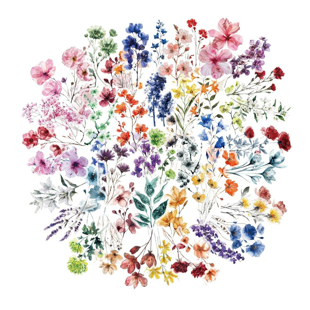 Lunira - Floral Ink-Wash 50-Piece Sticker Pack
