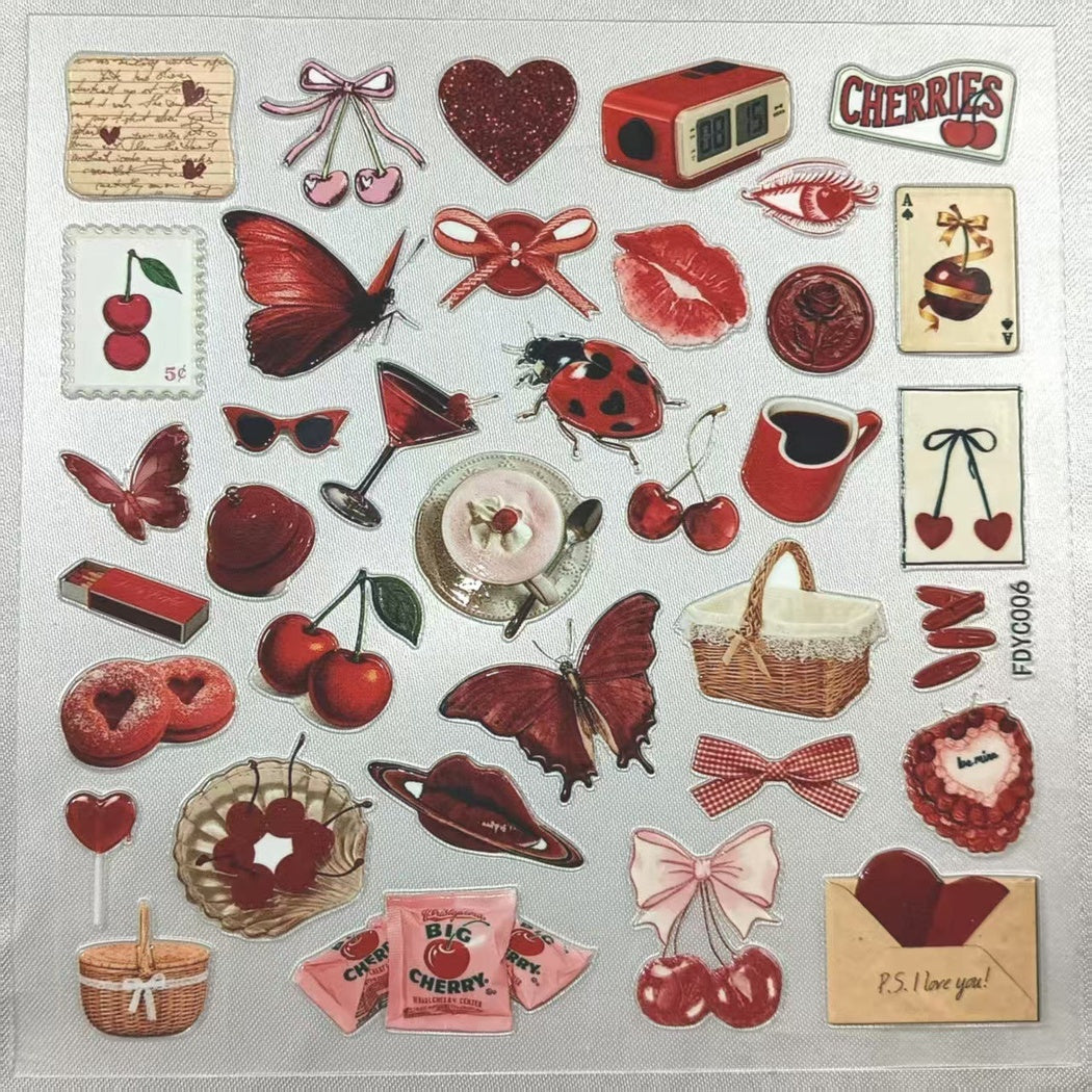 Lunira - Cherry Cartoon Decorative Sticker