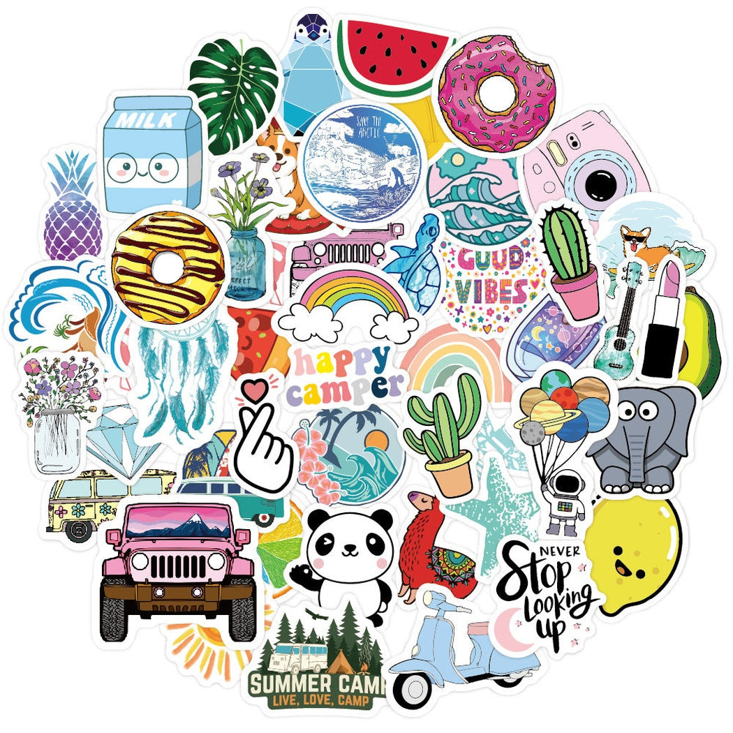 Lunira - Summer Cartoon 50-Piece Sticker Pack