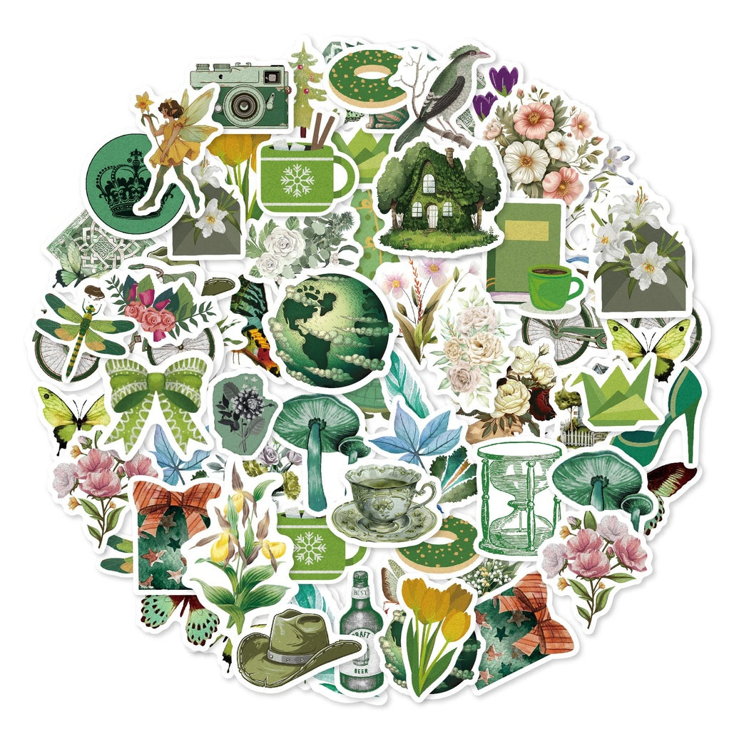 Lunira - Green Vintage 50-Piece Sticker Pack